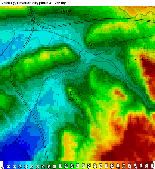 Velaux elevation map