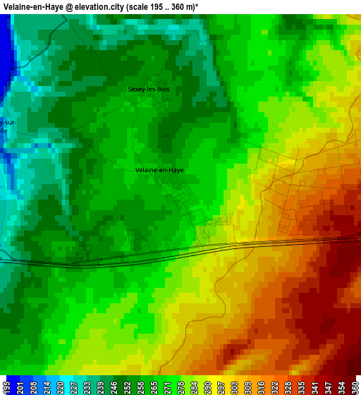 Velaine-en-Haye elevation map