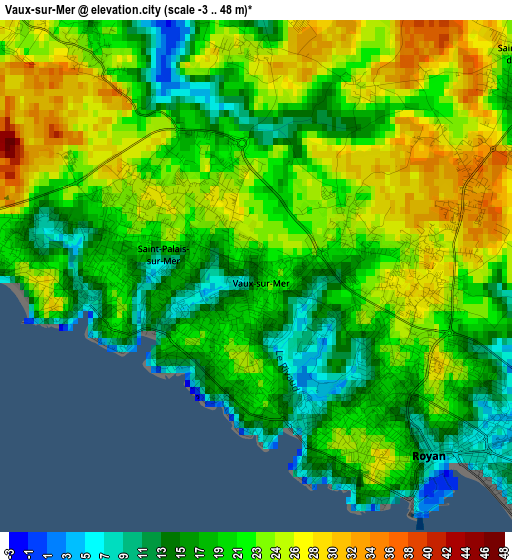 Vaux-sur-Mer elevation map