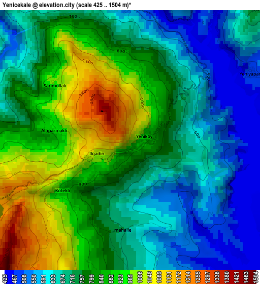 Yenicekale elevation map