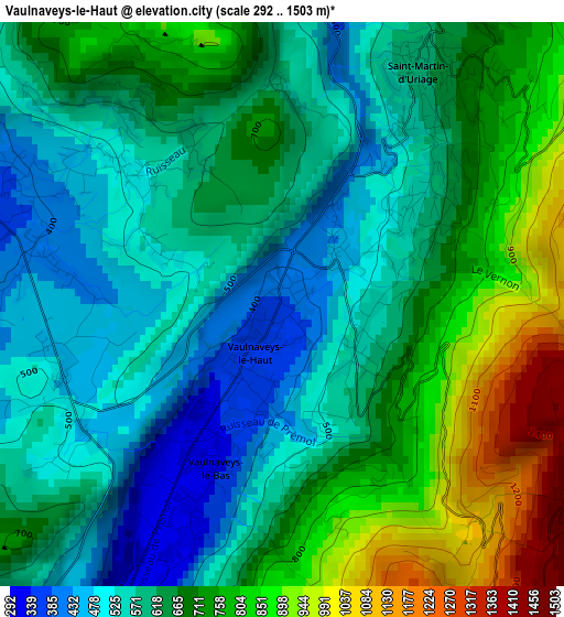 Vaulnaveys-le-Haut elevation map