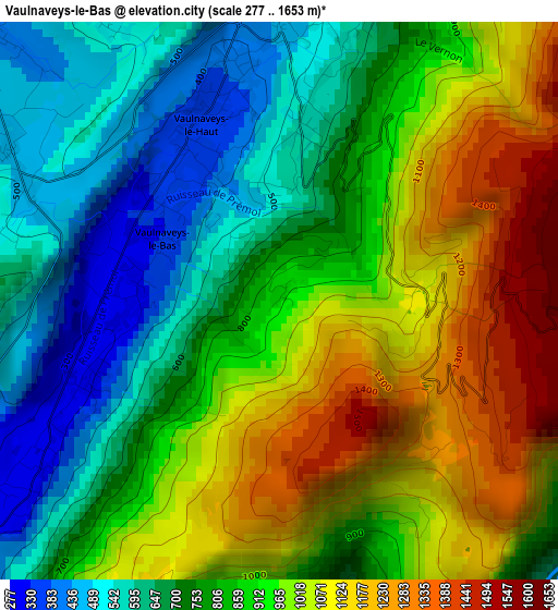 Vaulnaveys-le-Bas elevation map