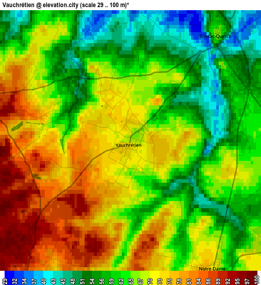 Vauchrétien elevation map
