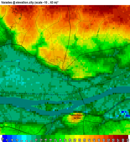 Varades elevation map