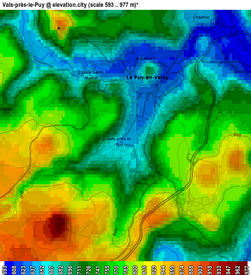 Vals-près-le-Puy elevation map