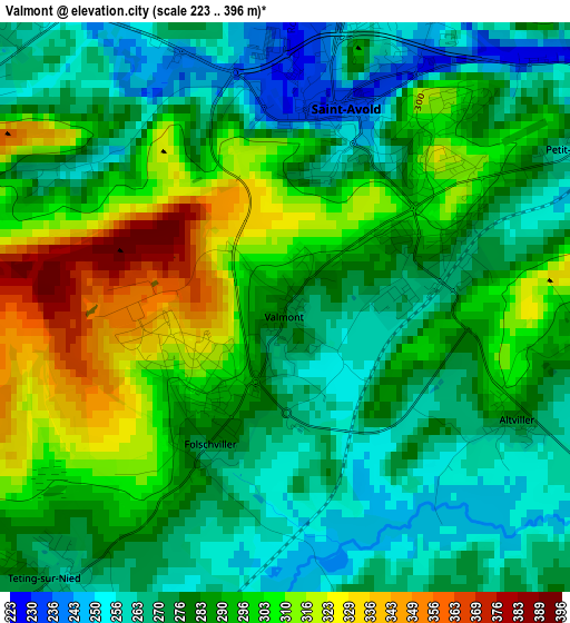 Valmont elevation map