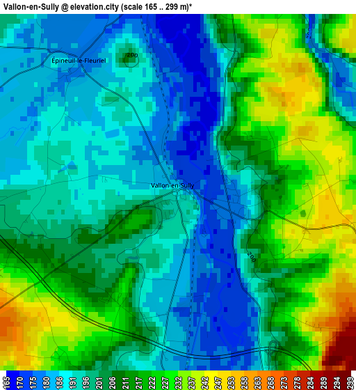 Vallon-en-Sully elevation map