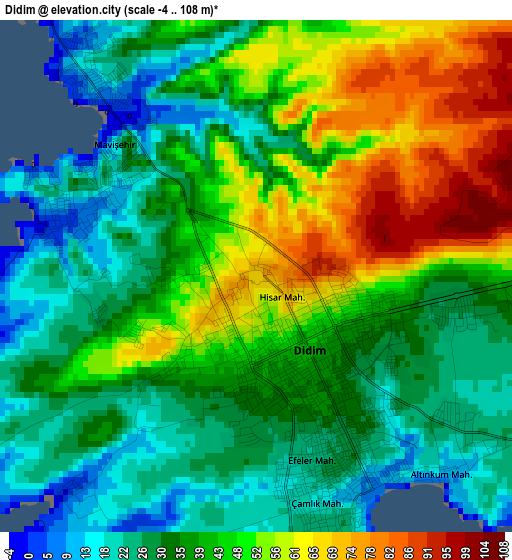 Didim elevation map