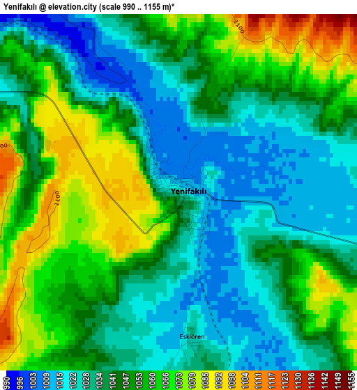 Yenifakılı elevation map