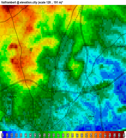 Valframbert elevation map