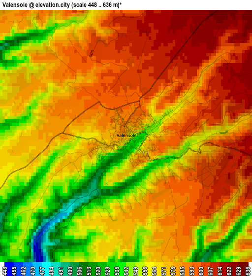 Valensole elevation map