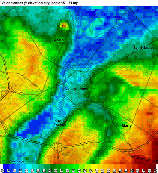 Valenciennes elevation map