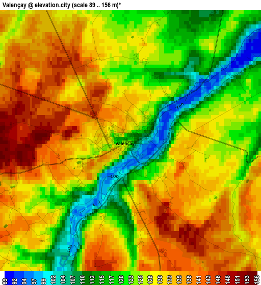 Valençay elevation map