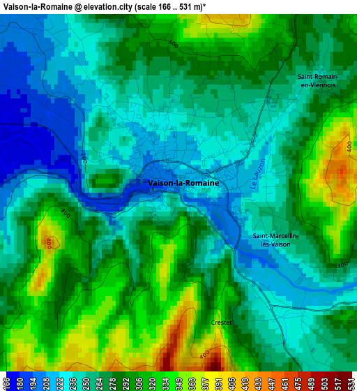 Vaison-la-Romaine elevation map