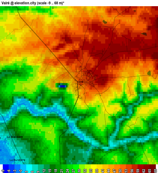 Vairé elevation map
