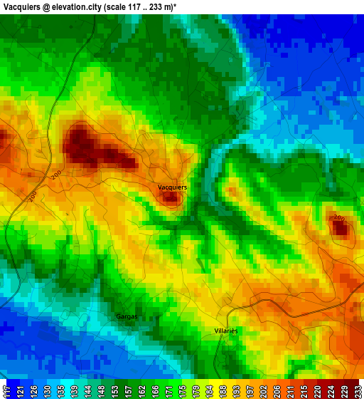 Vacquiers elevation map