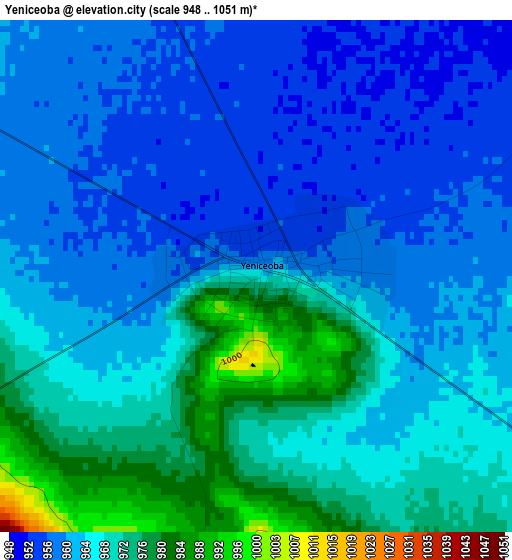 Yeniceoba elevation map