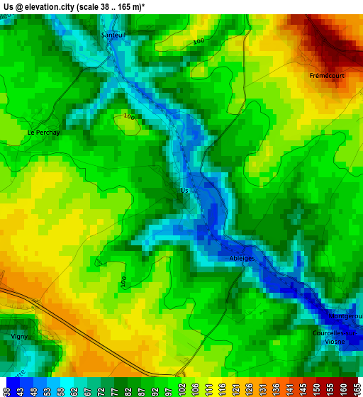 Us elevation map