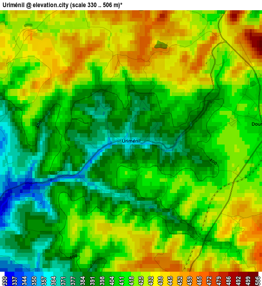 Uriménil elevation map