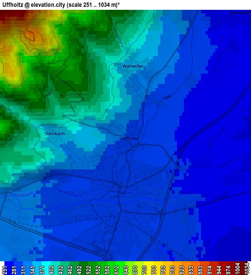 Uffholtz elevation map