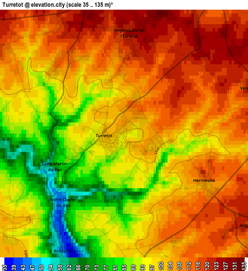 Turretot elevation map