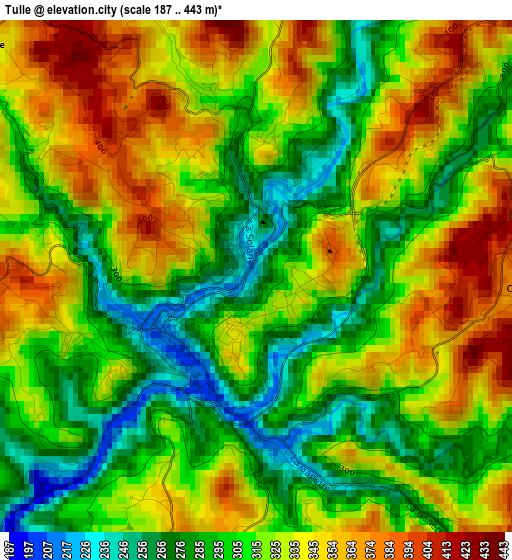 Tulle elevation map