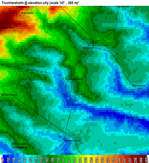 Truchtersheim elevation map