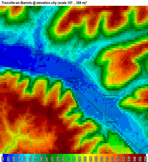 Tronville-en-Barrois elevation map