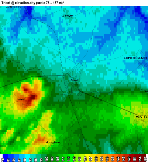 Tricot elevation map