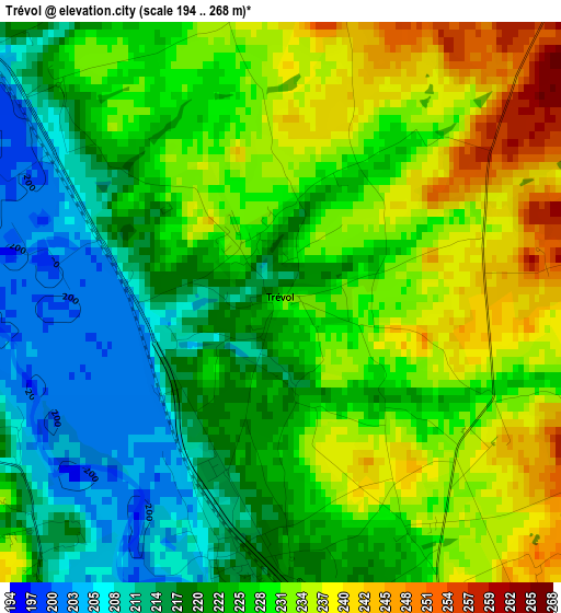 Trévol elevation map