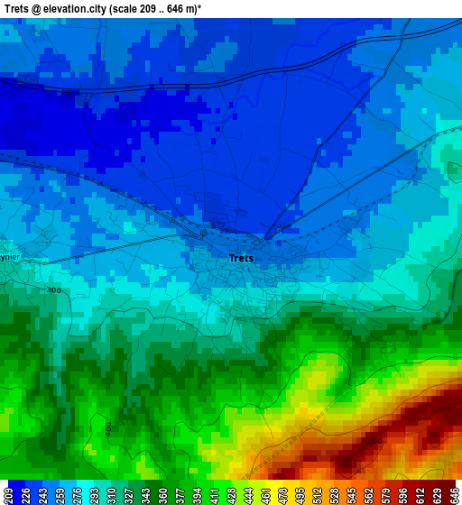 Trets elevation map