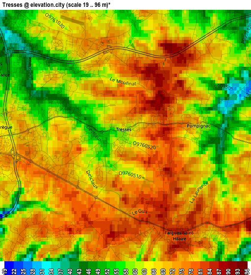 Tresses elevation map