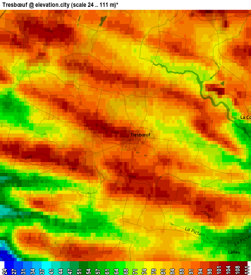 Tresbœuf elevation map