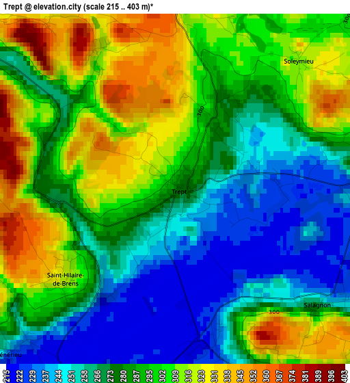 Trept elevation map