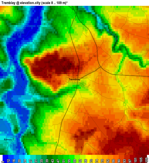 Tremblay elevation map