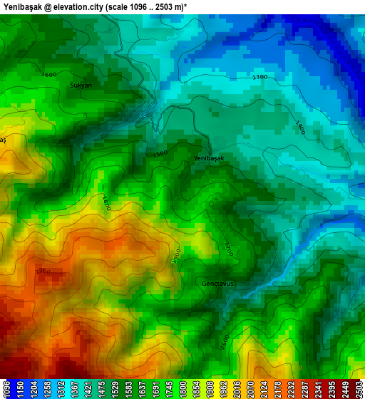 Yenibaşak elevation map