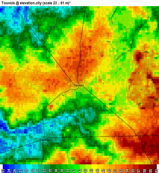 Touvois elevation map