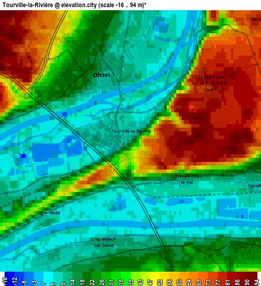 Tourville-la-Rivière elevation map