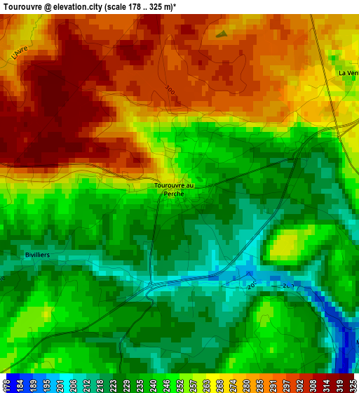 Tourouvre elevation map