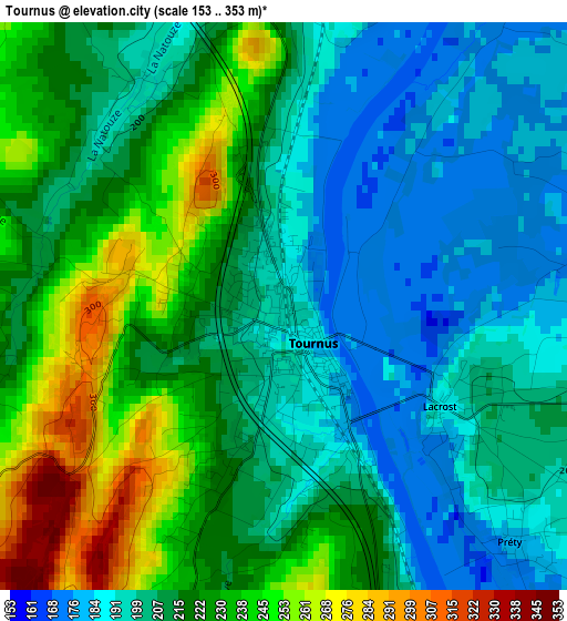 Tournus elevation map