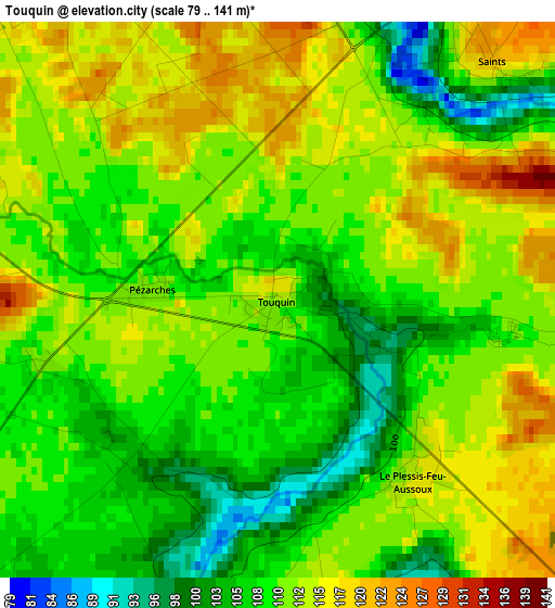 Touquin elevation map