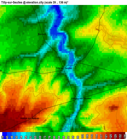 Tilly-sur-Seulles elevation map