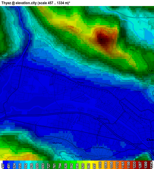 Thyez elevation map