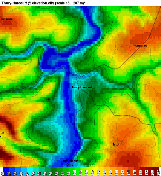 Thury-Harcourt elevation map