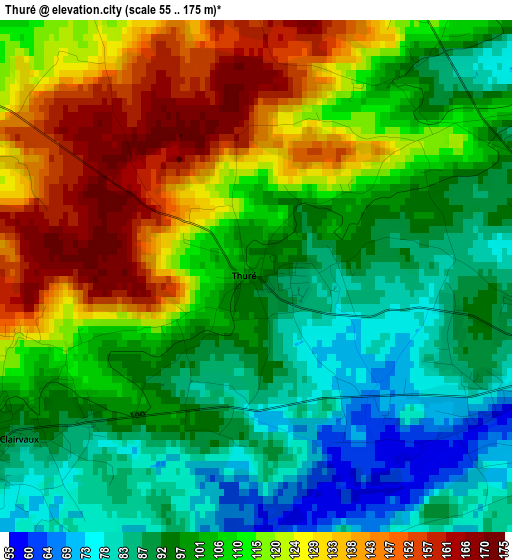 Thuré elevation map