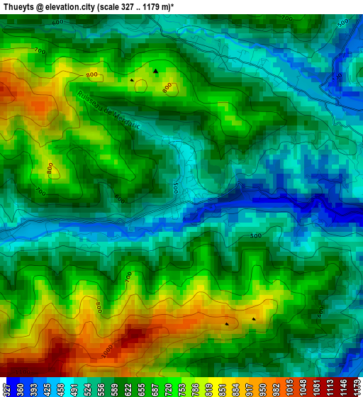 Thueyts elevation map