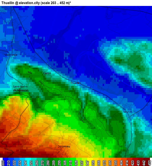 Thuellin elevation map