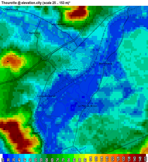 Thourotte elevation map