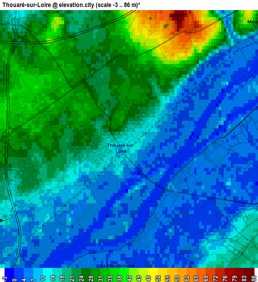 Thouaré-sur-Loire elevation map