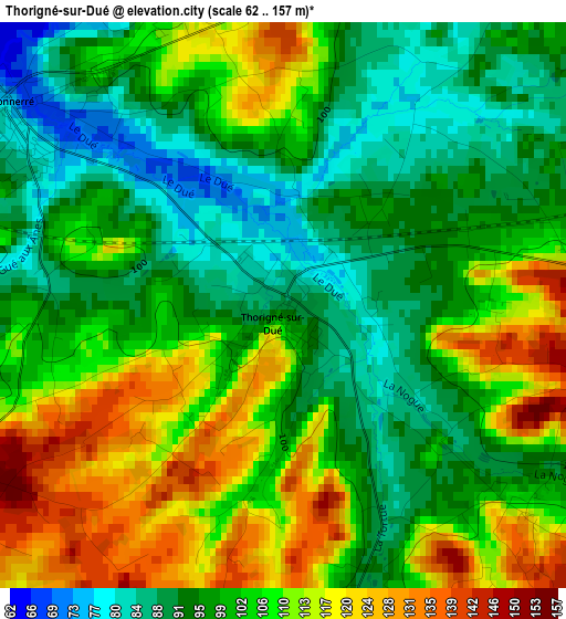 Thorigné-sur-Dué elevation map